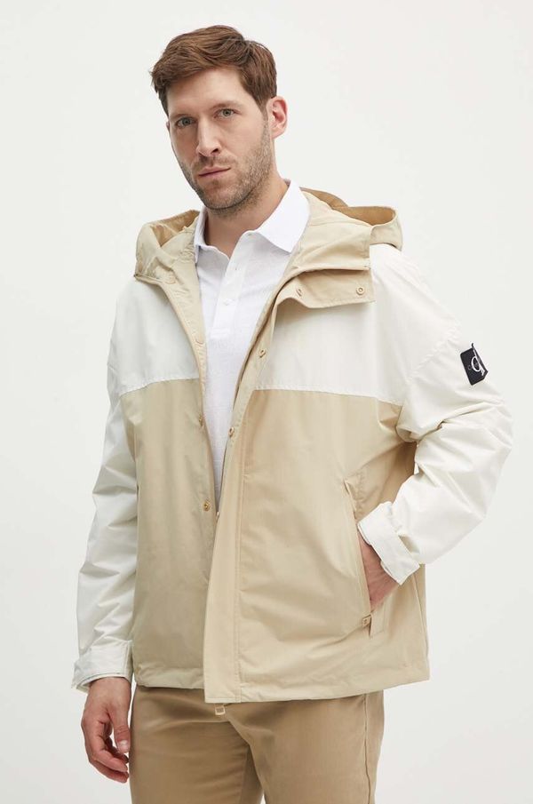 Calvin Klein Jeans Jakna Calvin Klein Jeans za muškarce, boja: bež, za prijelazno razdoblje, oversize, J30J325588