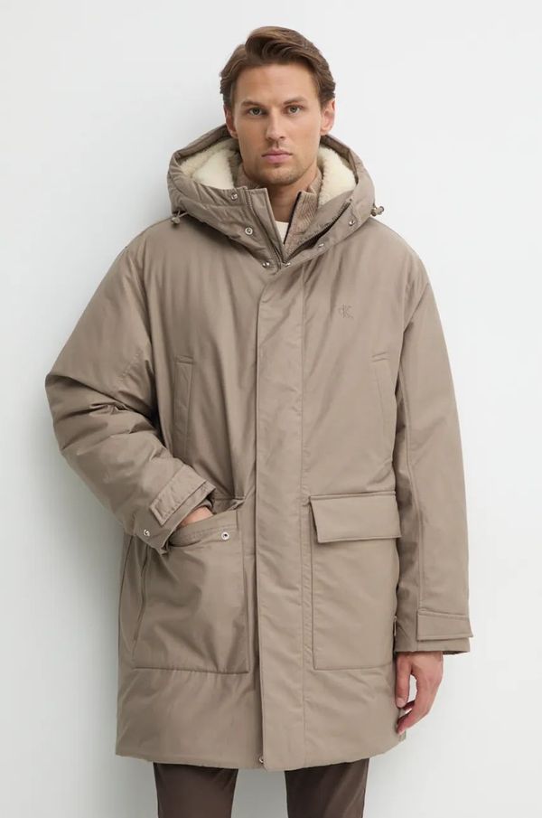 Calvin Klein Jeans Jakna Calvin Klein Jeans za muškarce, boja: bež, za zimu, J30J326082