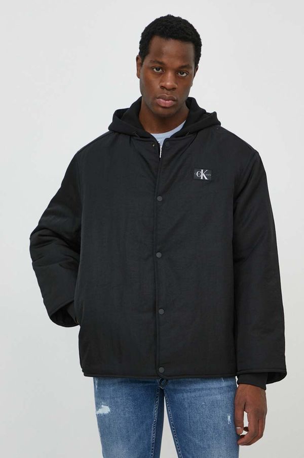 Calvin Klein Jeans Jakna Calvin Klein Jeans za muškarce, boja: crna, za prijelazno razdoblje, oversize