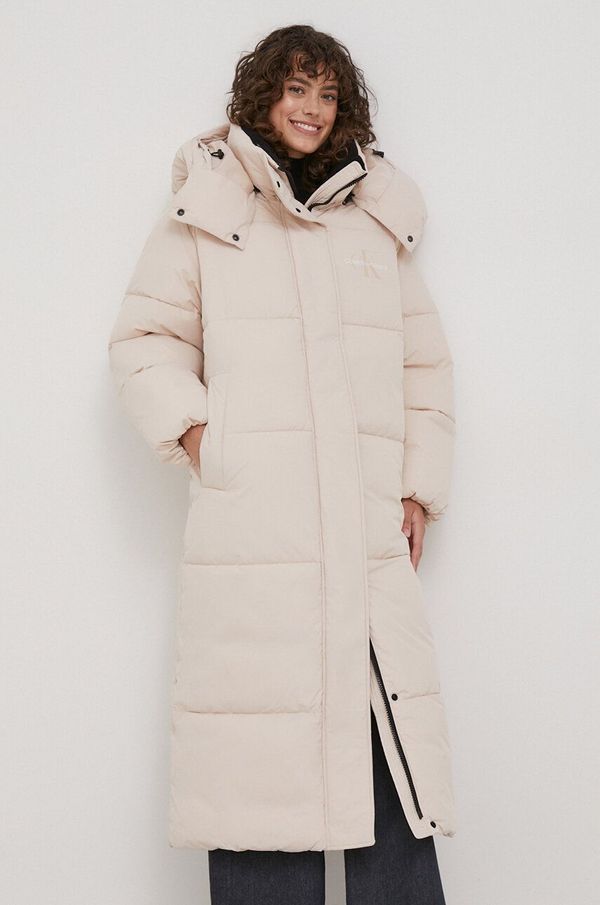 Calvin Klein Jeans Jakna Calvin Klein Jeans za žene, boja: bež, za zimu, oversize