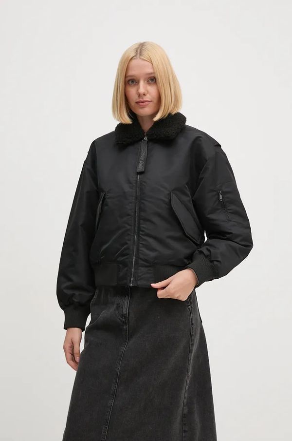 Calvin Klein Jeans Jakna Calvin Klein Jeans za žene, boja: crna, za prijelazno razdoblje, oversize, J20J224115