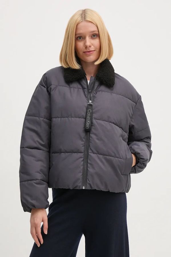 Calvin Klein Jeans Jakna Calvin Klein Jeans za žene, boja: siva, za zimu, oversize, J20J224121