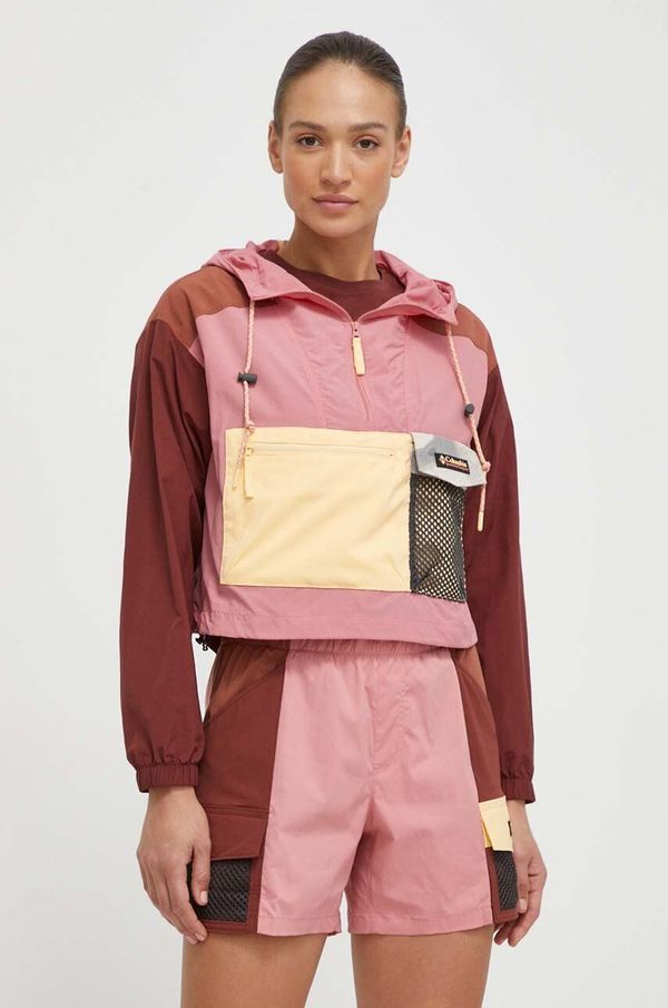Columbia Jakna Columbia Painted Peak za žene, boja: ružičasta, za prijelazno razdoblje, oversize, 2072211