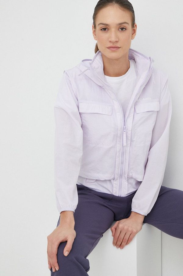 Columbia Jakna Columbia za žene, boja: ljubičasta, za prijelazno razdoblje
