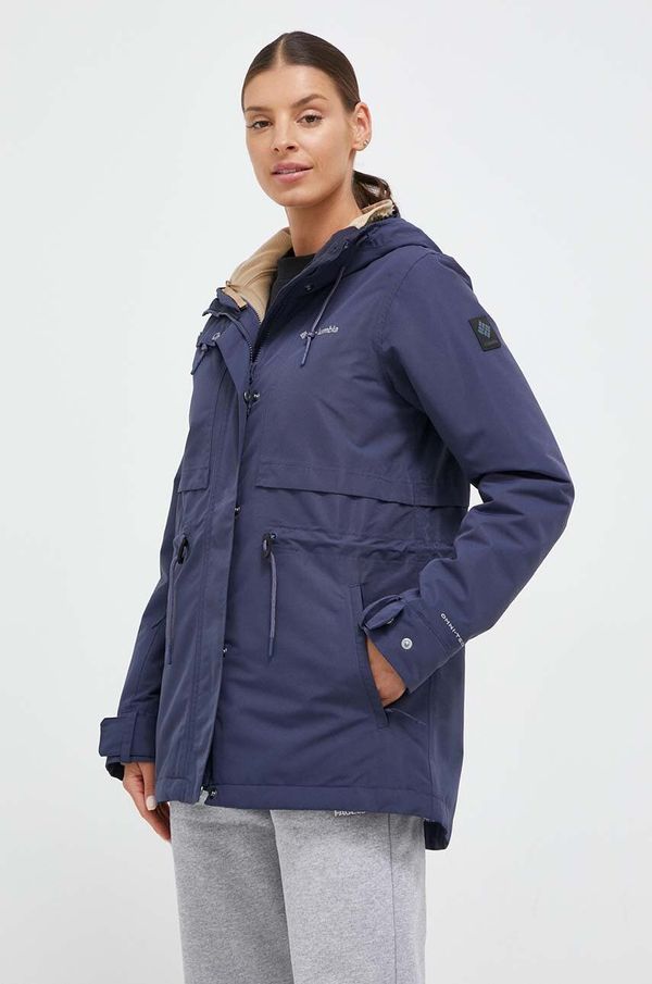 Columbia Jakna Columbia za žene, boja: tamno plava, za zimu