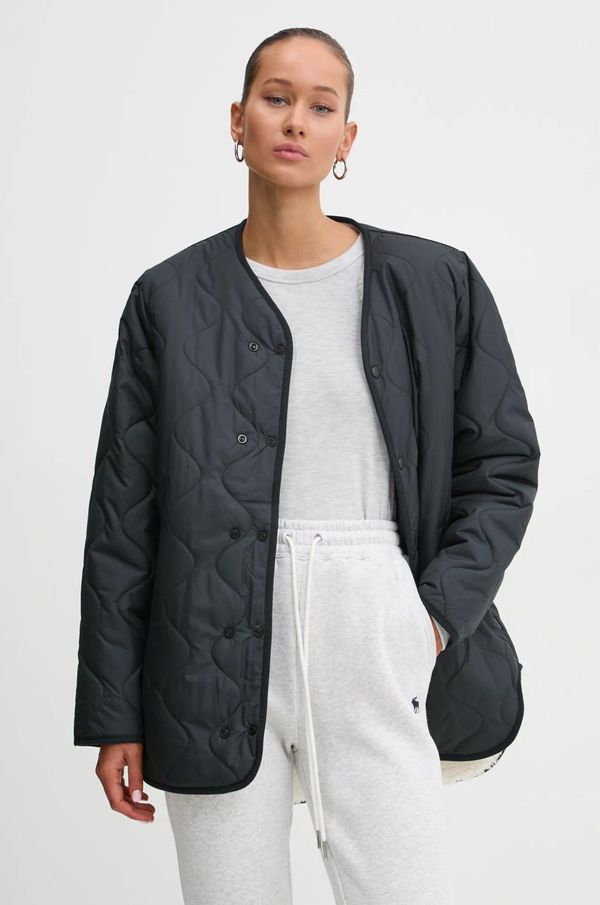 Converse Jakna Converse za žene, boja: crna, za prijelazno razdoblje, 10026783-A02