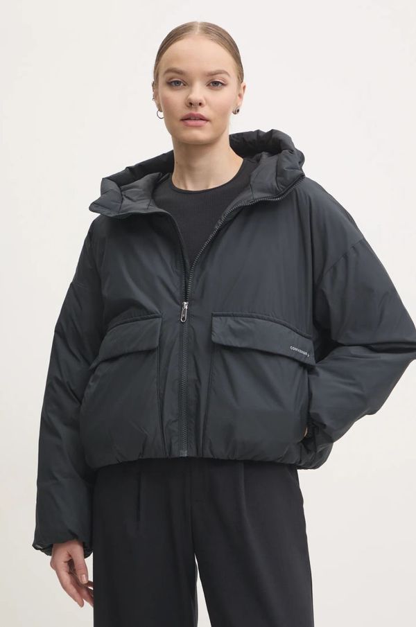 Converse Jakna Converse za žene, boja: crna, za zimu, 10026803-A03