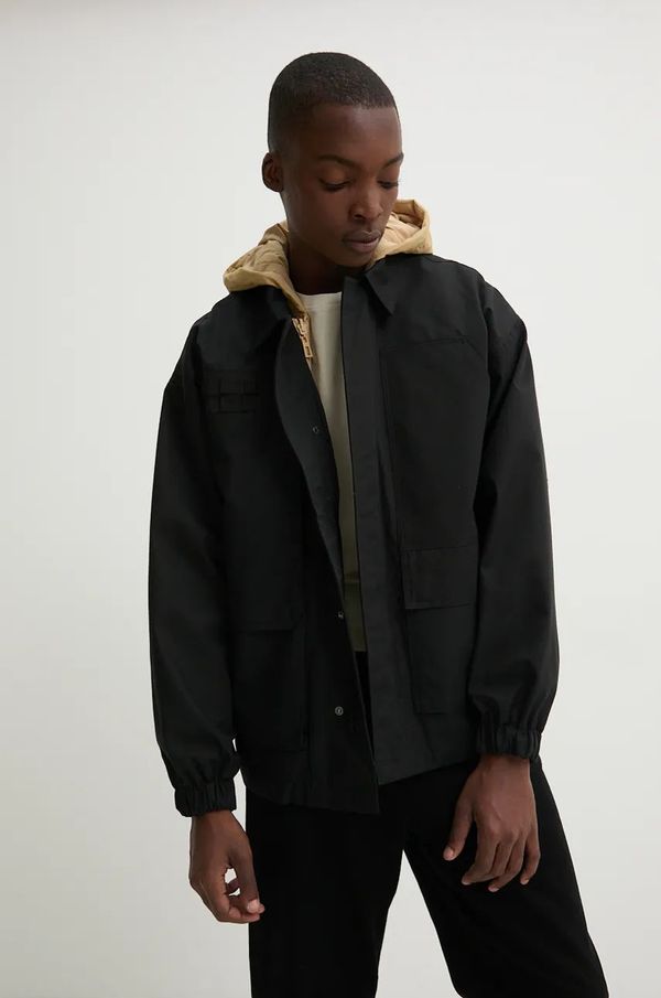 Desigual Jakna Desigual DELAWARE za muškarce, boja: crna, za prijelazno razdoblje, oversize, 24WMEW16