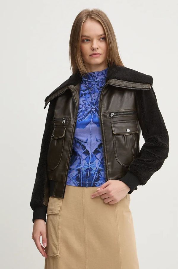 Desigual Jakna Desigual FLORENCIA za žene, boja: smeđa, za prijelazno razdoblje, 24WWEW33