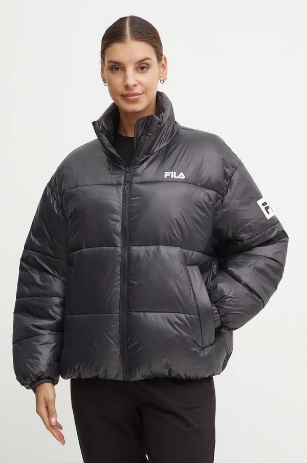 Fila Jakna Fila Lepe za žene, boja: crna, za zimu, oversize, FAW0904