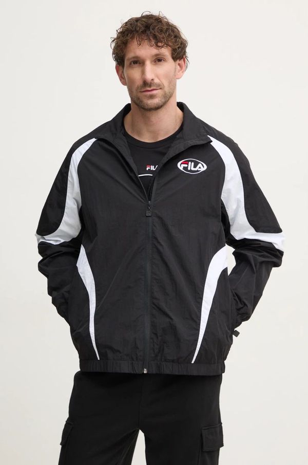 Fila Jakna Fila Lugano za muškarce, boja: crna, za prijelazno razdoblje, FAM0772