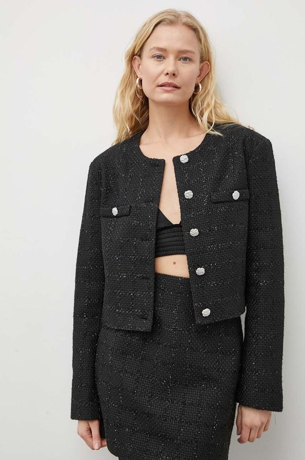 Gestuz Jakna Gestuz za žene, boja: crna, jednoredno zakopčavanje, bez uzorka