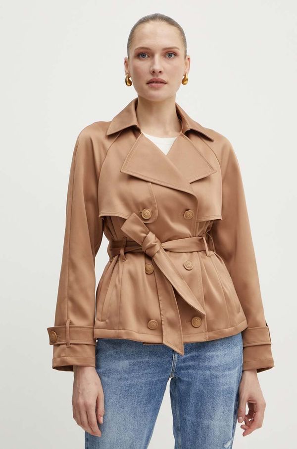 Guess Jakna Guess ANDREA za žene, boja: smeđa, za prijelazno razdoblje, W4YL17 WFJ02