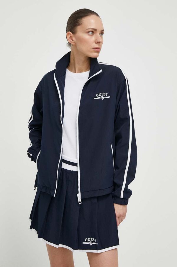 Guess Jakna Guess ARLETH za žene, boja: tamno plava, za prijelazno razdoblje, V4GL01 WG2Q0