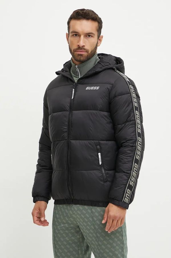 Guess Jakna Guess ARLO za muškarce, boja: crna, za zimu, Z4BL08 WO06I