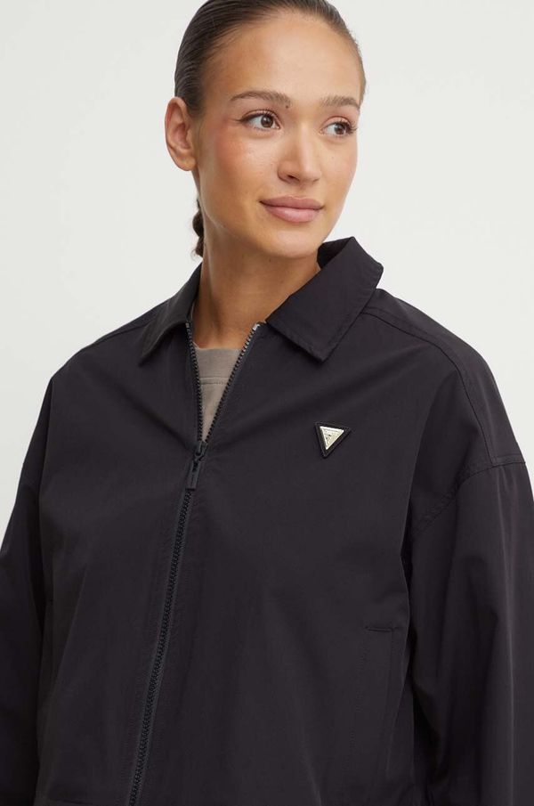 Guess Jakna Guess AURLIE za žene, boja: crna, za prijelazno razdoblje, oversize, V4YH02 WG982