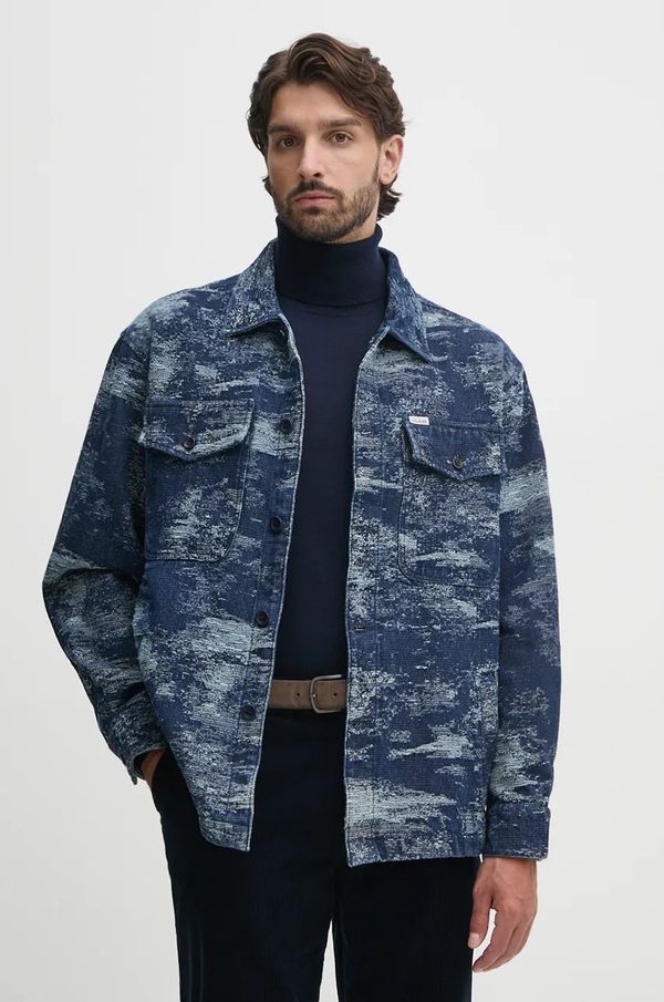 Guess Jakna Guess BILLY za muškarce, boja: tamno plava, za prijelazno razdoblje, oversize, M4YN30 D5DJ1