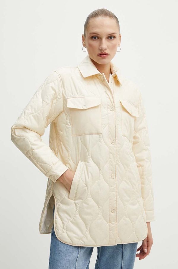 Guess Jakna Guess GIORGIA za žene, boja: bež, za prijelazno razdoblje, W4YL16 WGAL2