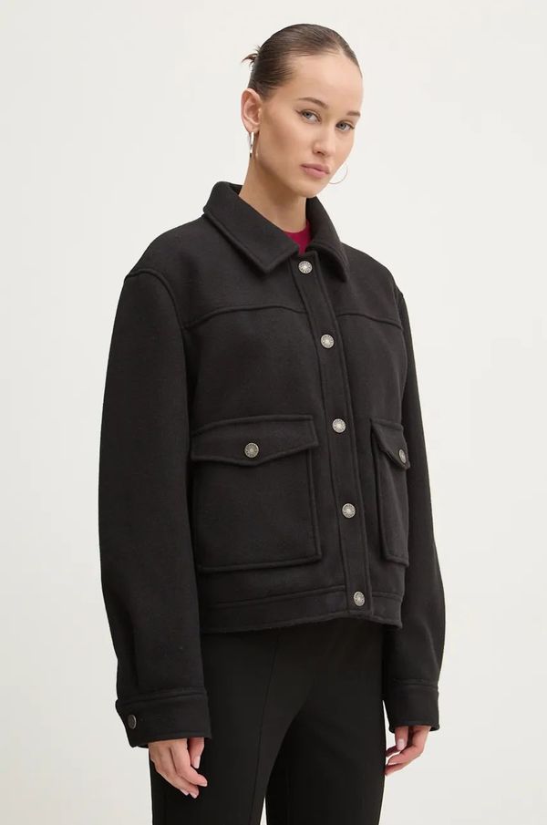 Guess Jeans Jakna Guess Jeans za žene, boja: crna, za prijelazno razdoblje, W4BL27 WGIX2