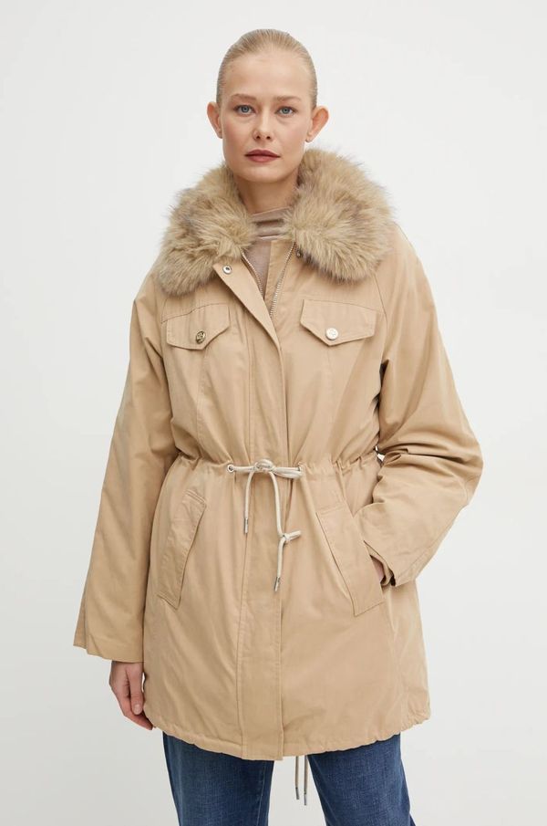 Guess Jakna Guess LUCIE za žene, boja: bež, za prijelazno razdoblje, W4BL45 WGK30