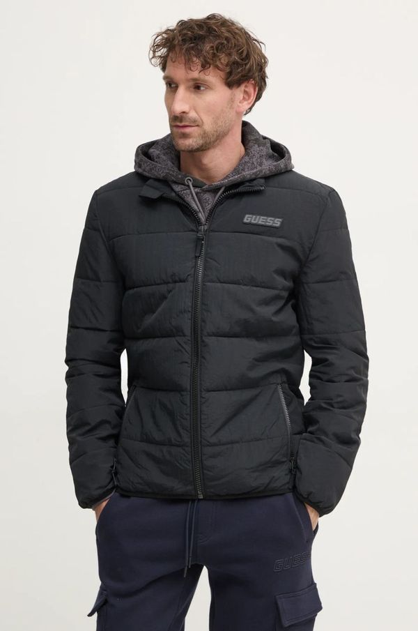 Guess Jakna Guess ROHAN za muškarce, boja: crna, za prijelazno razdoblje, Z5RL01 WGTN0