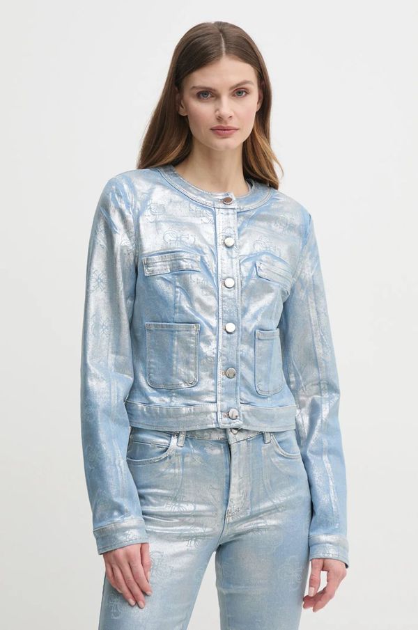 Guess Jakna Guess SAMMY za žene, boja: siva, za prijelazno razdoblje, W5RN11 D5JS1