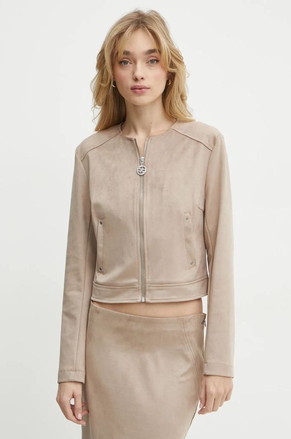 Guess Jakna Guess SERAPHINE za žene, boja: bež, za prijelazno razdoblje, W5RL24 WE0L0