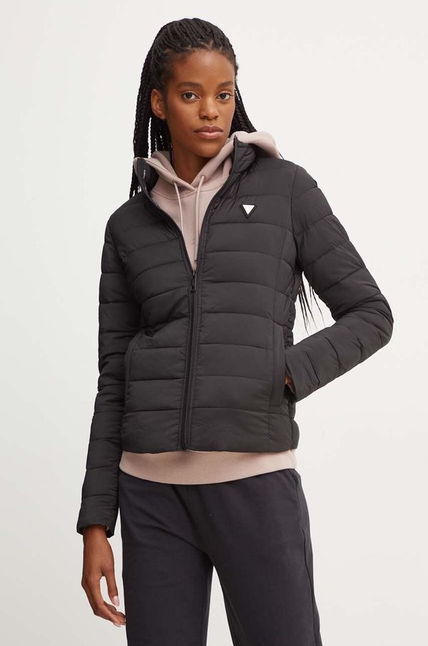 Guess Jakna Guess SOLID za žene, boja: crna, za prijelazno razdoblje, V4YL04 WF3X0