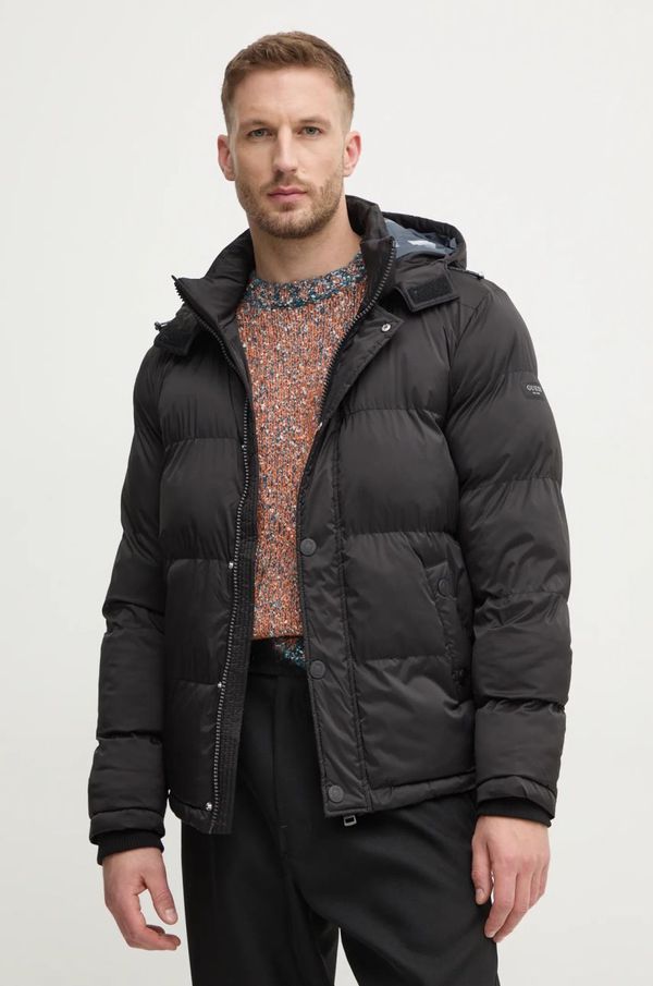 Guess Jakna Guess za muškarce, boja: crna, za zimu, M4BL21.WGJ42