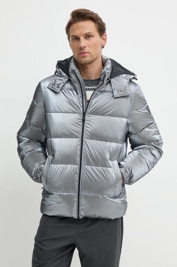 Guess Jakna Guess za muškarce, boja: srebrna, za zimu, oversize, M4BL46.WGJT0