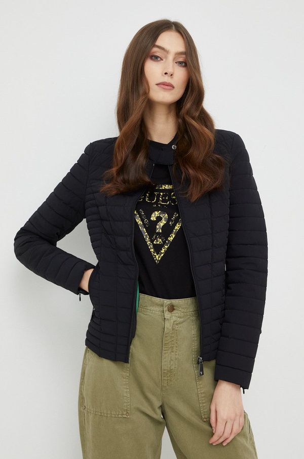 Guess Jakna Guess za žene, boja: crna, za prijelazno razdoblje