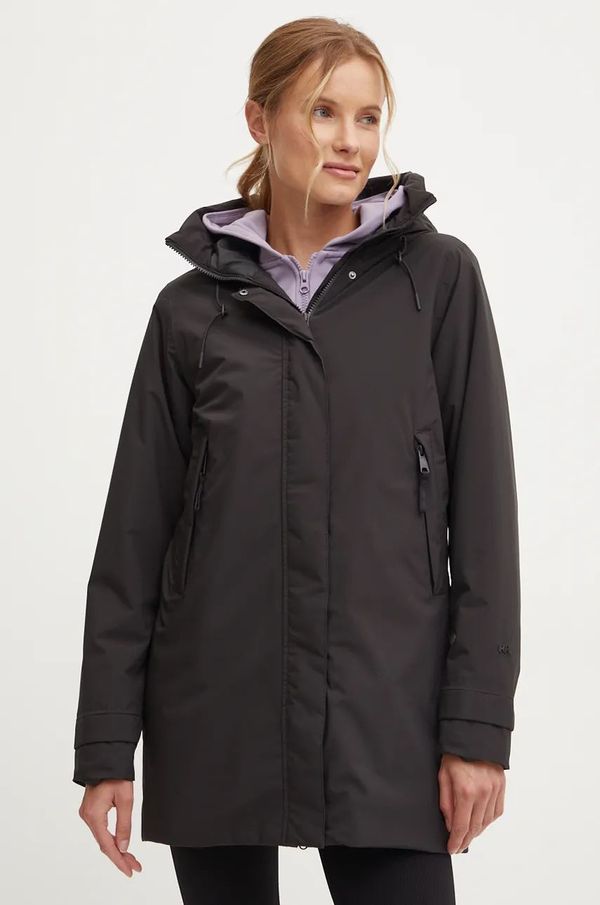 Helly Hansen Jakna Helly Hansen VICTORIA INS MID RAIN za žene, boja: crna, za prijelazno razdoblje, 54101