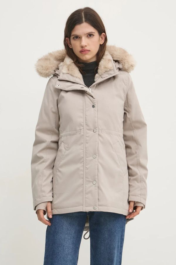 Hollister Co. Jakna Hollister Co. za žene, boja: bež, za prijelazno razdoblje, KI344-4505