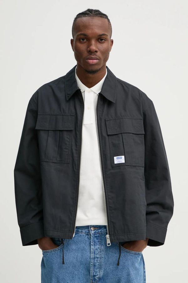 Hugo Blue Jakna Hugo Blue za muškarce, boja: crna, za prijelazno razdoblje, oversize, 50530801