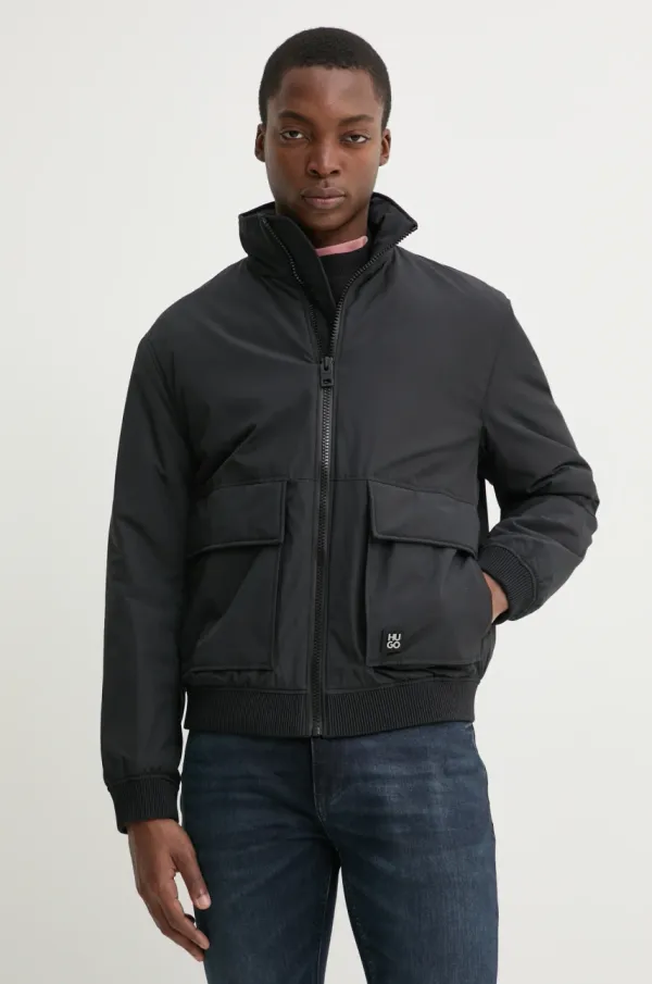 HUGO Jakna HUGO za muškarce, boja: crna, za prijelazno razdoblje, 50530766