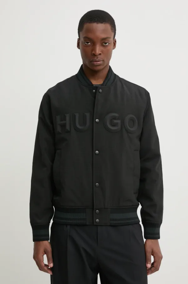 HUGO Jakna HUGO za muškarce, boja: crna, za prijelazno razdoblje, oversize, 50530782