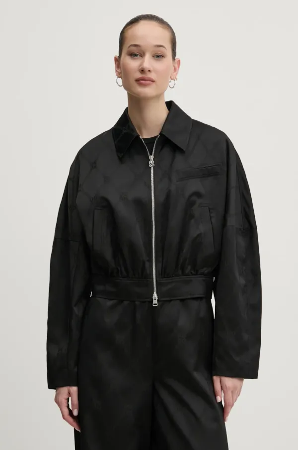 HUGO Jakna HUGO za žene, boja: crna, za prijelazno razdoblje, oversize, 50538791