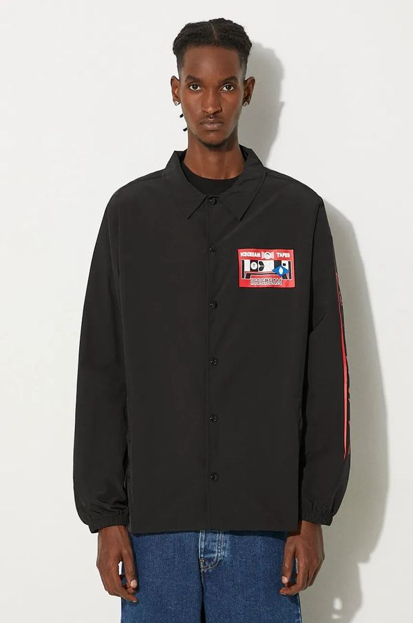 Icecream Jakna ICECREAM Ictv Coach Jacket za muškarce, boja: crna, za prijelazno razdoblje, IC24305