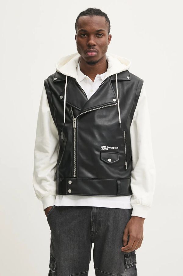 Karl Lagerfeld Jeans Jakna Karl Lagerfeld Jeans za muškarce, boja: crna, za prijelazno razdoblje, A1M15005