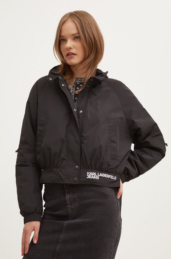 Karl Lagerfeld Jeans Jakna Karl Lagerfeld Jeans za žene, boja: crna, za prijelazno razdoblje, 245J1500