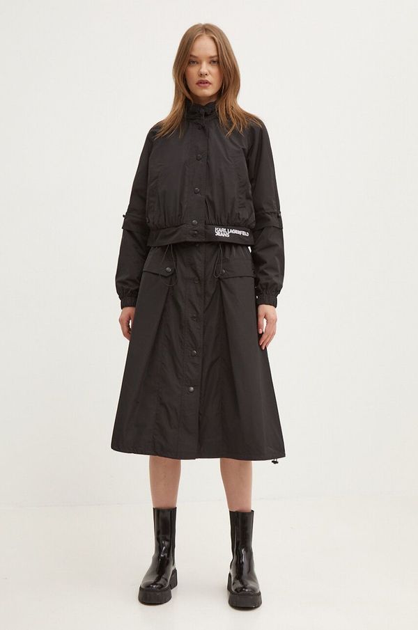 Karl Lagerfeld Jeans Jakna Karl Lagerfeld Jeans za žene, boja: crna, za prijelazno razdoblje, 245J1504