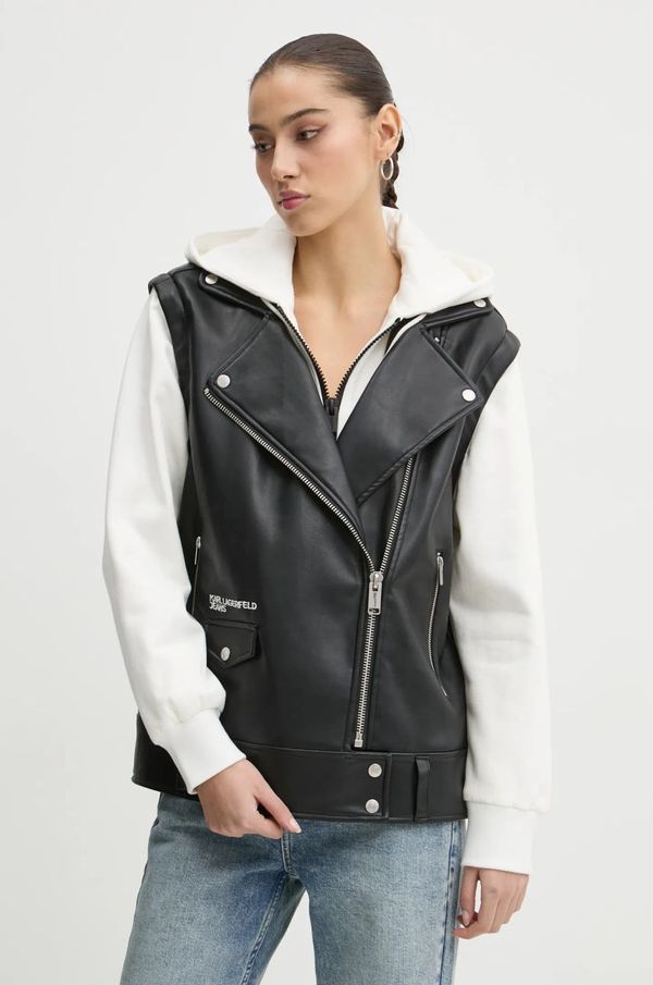 Karl Lagerfeld Jeans Jakna Karl Lagerfeld Jeans za žene, boja: crna, za prijelazno razdoblje, A1W15012