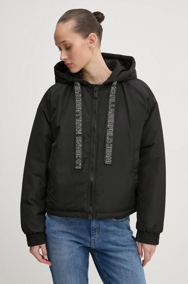 Karl Lagerfeld Jeans Jakna Karl Lagerfeld Jeans za žene, boja: crna, za zimu, A1W15015