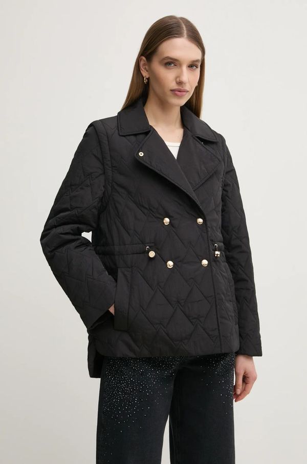 Liu Jo Jakna Liu Jo za žene, boja: crna, za prijelazno razdoblje, TA5019 T2925