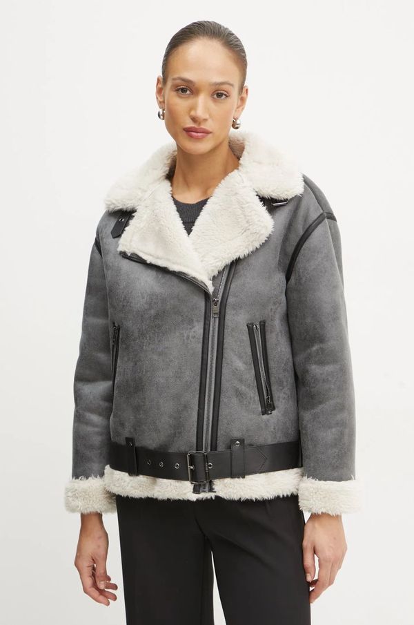 Liu Jo Jakna Liu Jo za žene, boja: siva, za prijelazno razdoblje, WF4245 E0935