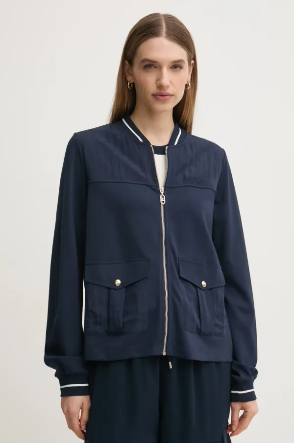 Liu Jo Jakna Liu Jo za žene, boja: tamno plava, za prijelazno razdoblje, TA5119 J5942