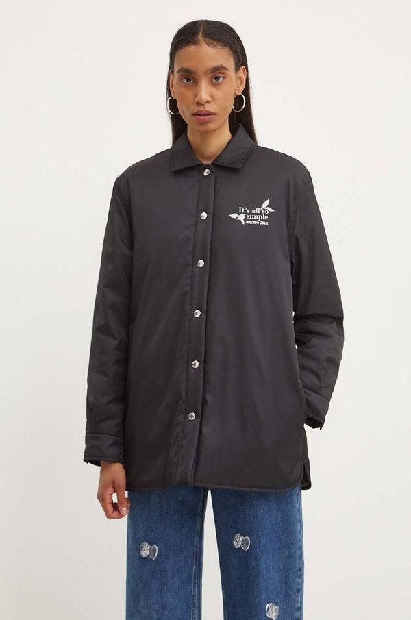 Moschino Jeans Jakna Moschino Jeans za žene, boja: crna, za prijelazno razdoblje, 0608.8217