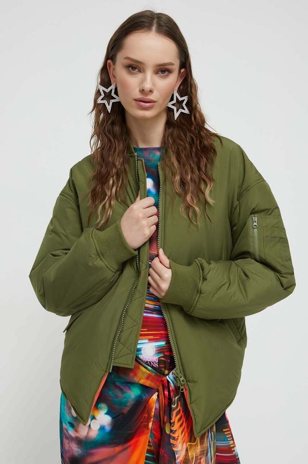 Moschino Jeans Jakna Moschino Jeans za žene, boja: zelena, za zimu