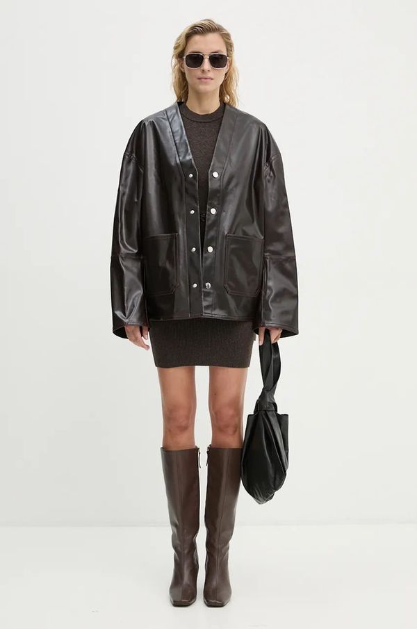 Nanushka Jakna Nanushka EDEE za žene, boja: smeđa, za prijelazno razdoblje, oversize, NU24PFJK00878