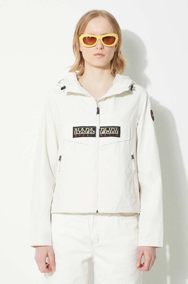 Napapijri Jakna Napapijri Rainforest Op S W za žene, boja: bež, za prijelazno razdoblje, NP0A4HTRN1A1